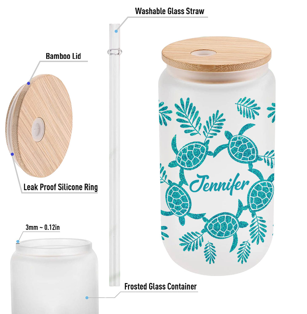 Love Turtles - Personalized Turtle Can Glass