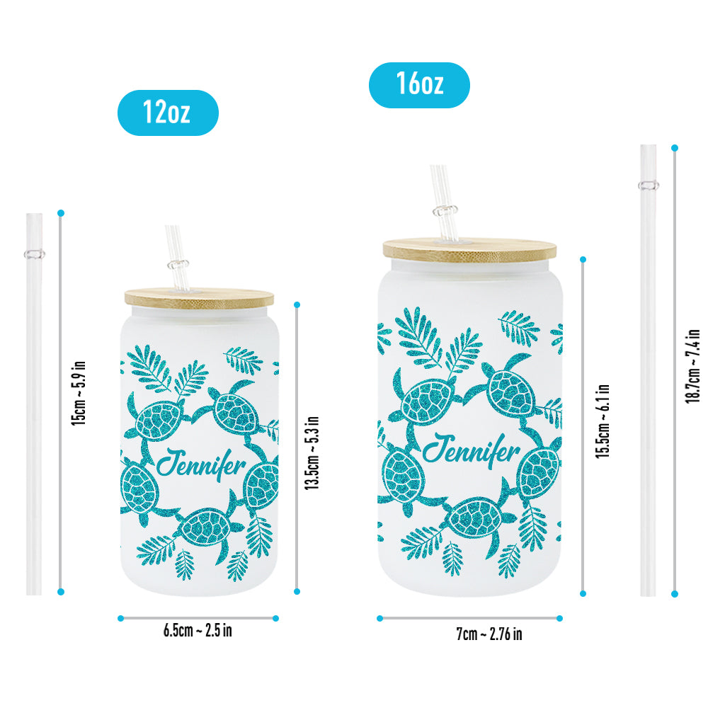 Love Turtles - Personalized Turtle Can Glass