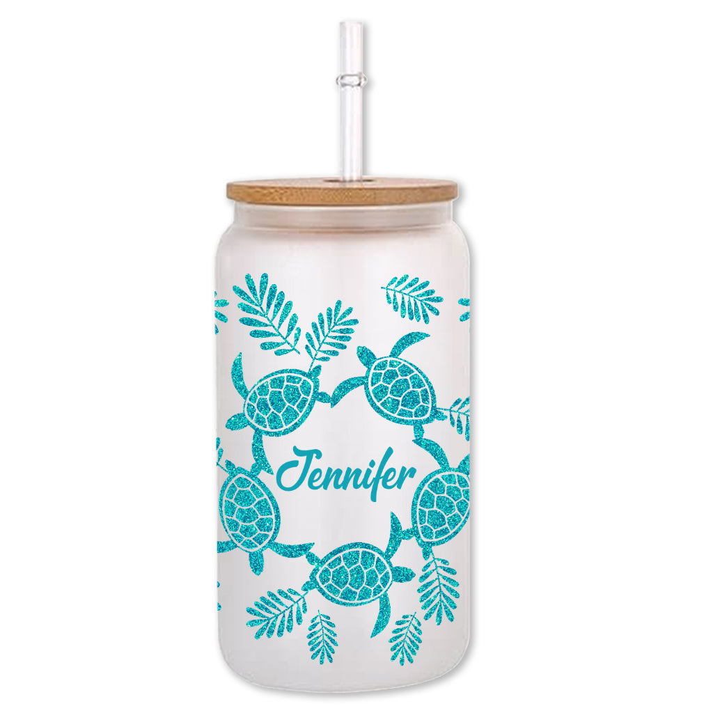 Love Turtles - Personalized Turtle Can Glass