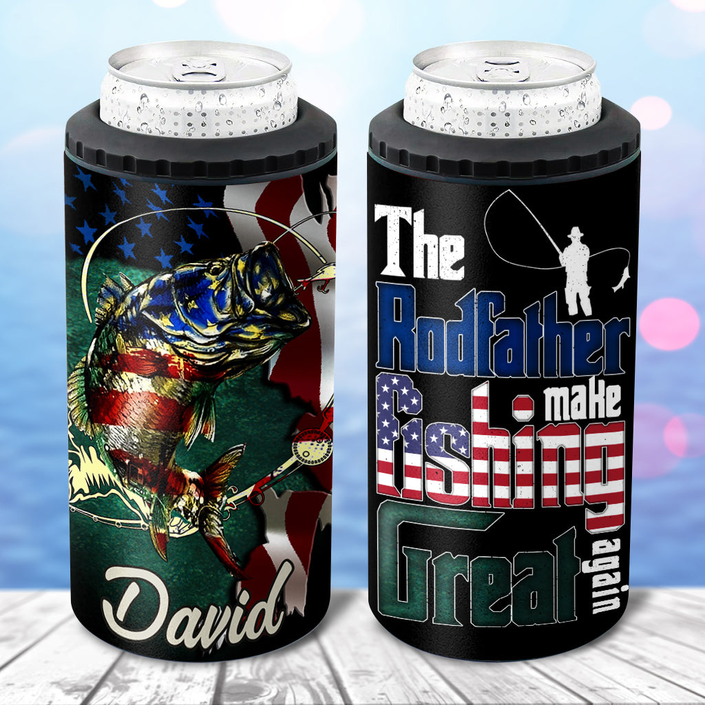 Reel Cool Dad Anglers - Personalized Fishing Can Cooler