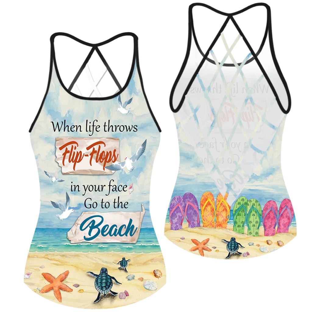 When Life Throws Flip flops In Your Face  - Sea Lover Cross Tank Top