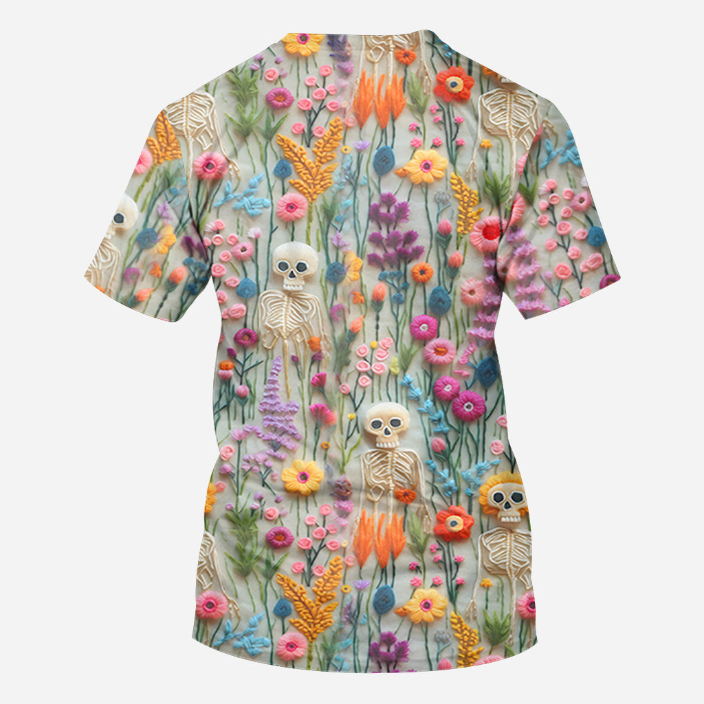 Floral Skeleton - Personalized Skull All Over Shirt