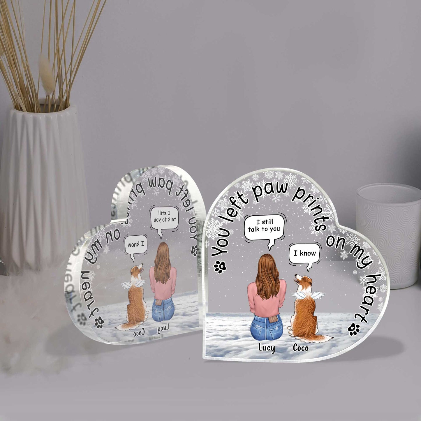 You Left Paw Prints - Personalized Dog Custom Shaped Acrylic Plaque
