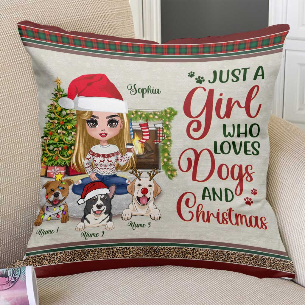 Just A Girl Who Loves Dogs - Personalized Dog Throw Pillow