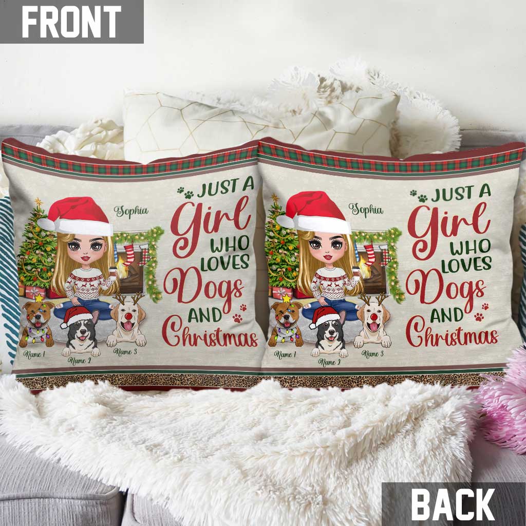 Just A Girl Who Loves Dogs - Personalized Dog Throw Pillow