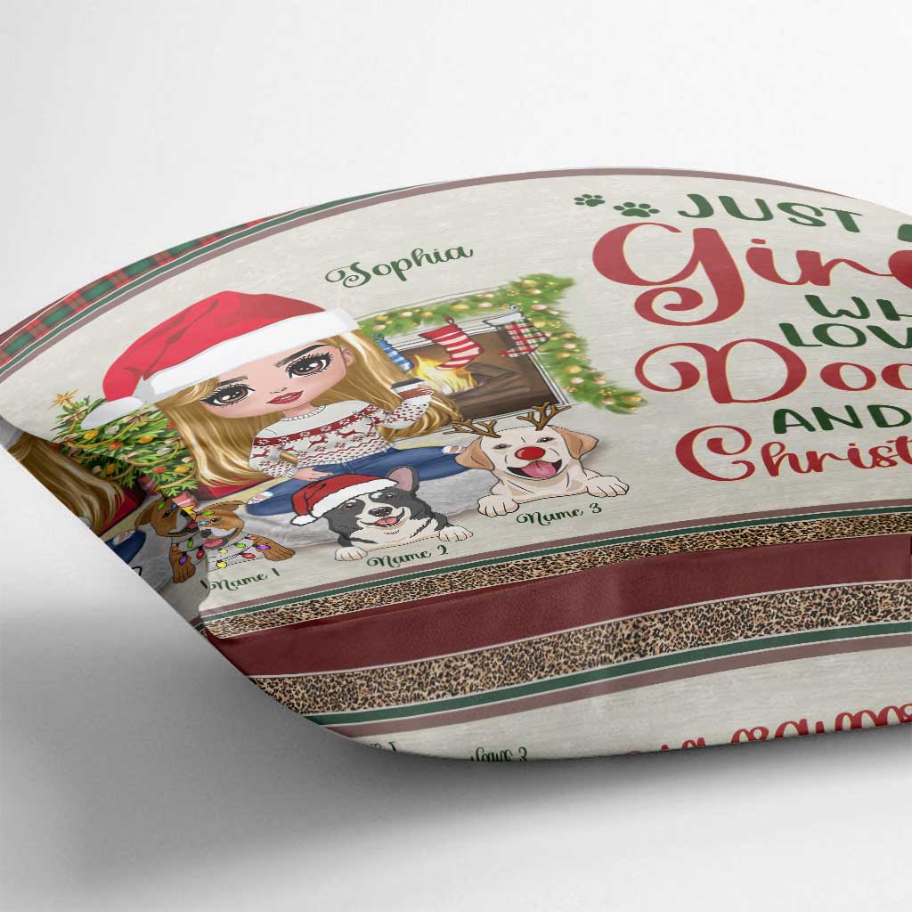 Just A Girl Who Loves Dogs - Personalized Dog Throw Pillow