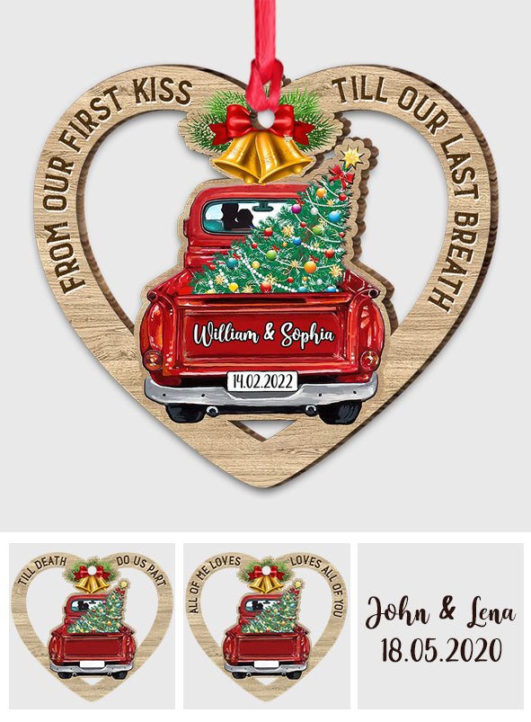 From Our First Kiss - Personalized Christmas Couple Ornament (Printed On Both Sides)