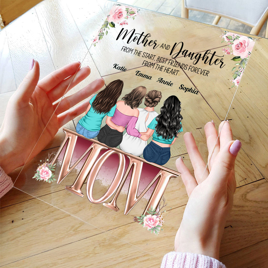 Mother And Daughters - Personalized Mother Transparent Acrylic Plaque