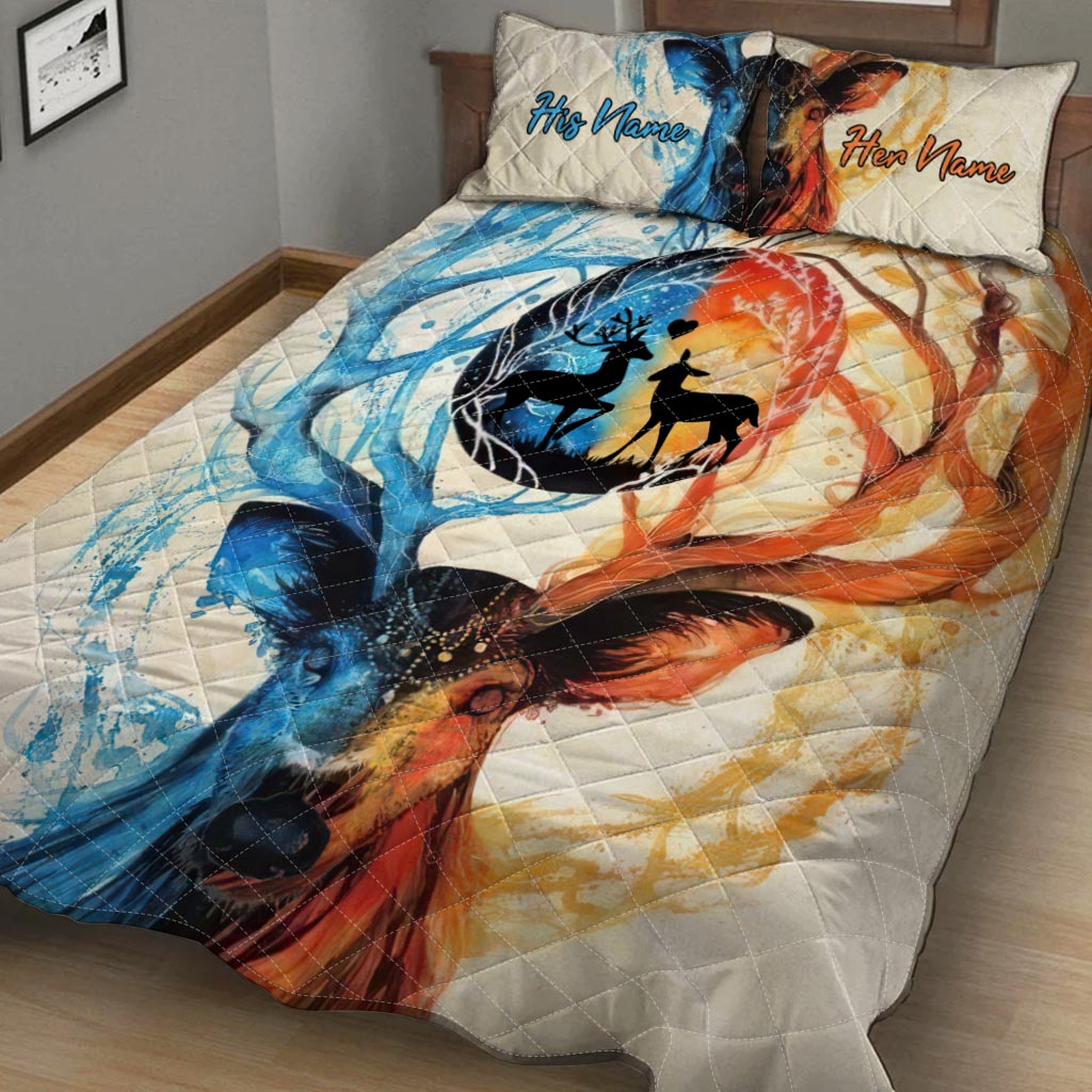 Hunting Couple - Personalized Couple Hunting Quilt Set