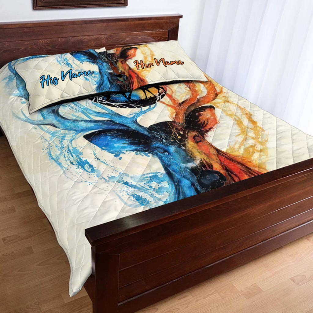 Hunting Couple - Personalized Couple Hunting Quilt Set