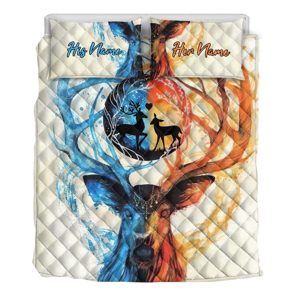 Hunting Couple - Personalized Couple Hunting Quilt Set