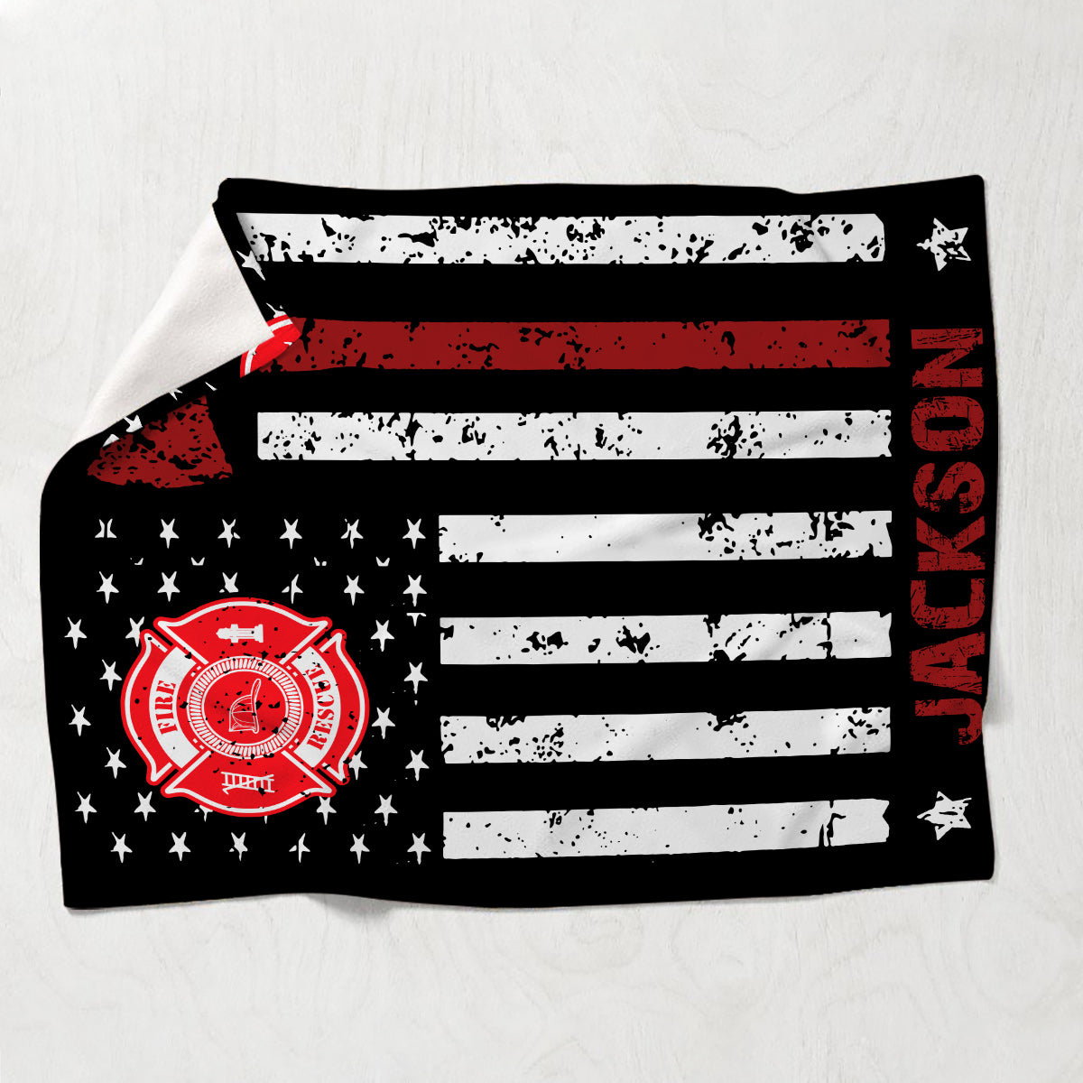 Proud Firefighter - Firefighter gift for him, dad, husband, son - Personalized Blanket