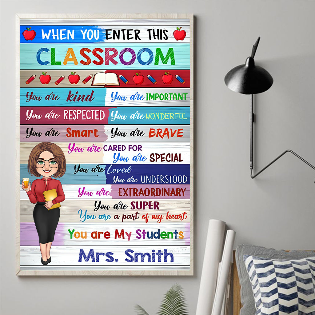 Colorful Classroom - Personalized Teacher Canvas And Poster