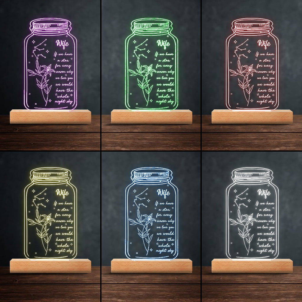 If I Had A Star Birth Flower Zodiac Sign - Gift for mom, grandma, daughter, wife, girlfriend, dad, grandpa, boyfriend, husband - Personalized Shaped Plaque Light Base