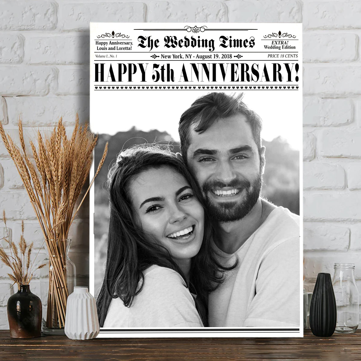 The Wedding Time - Personalized Husband And Wife Canvas And Poster