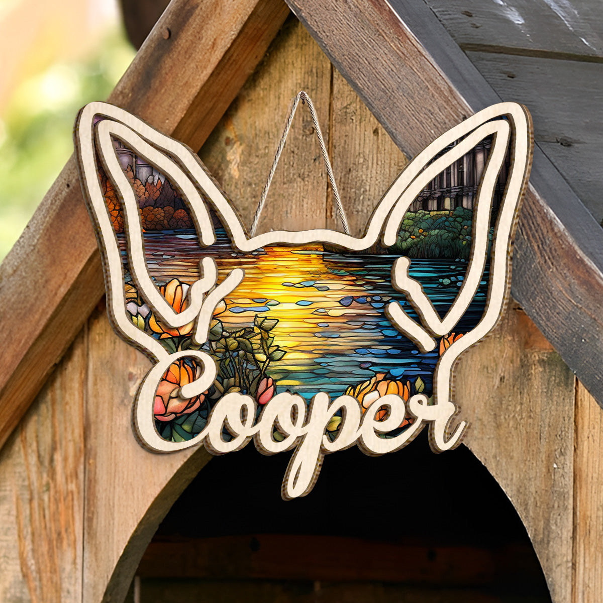 Dog Ears - Gift for dog lovers - Personalized 2 Layered Wood Sign / Wood Plaque