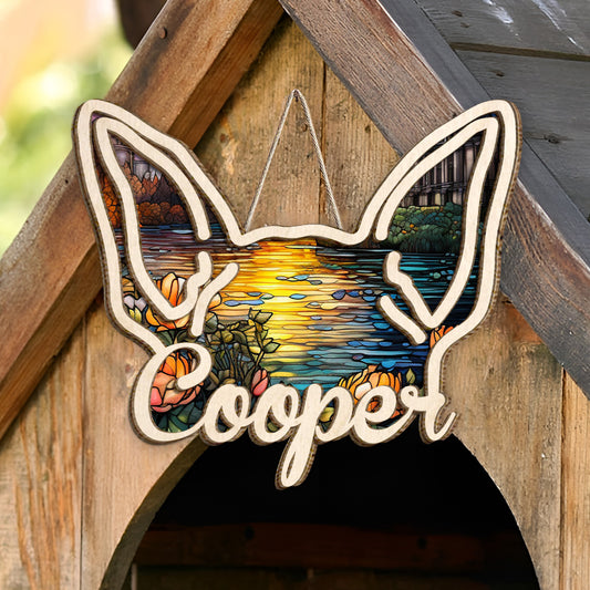 Dog Ears - Gift for dog lovers - Personalized 2 Layered Wood Sign / Wood Plaque