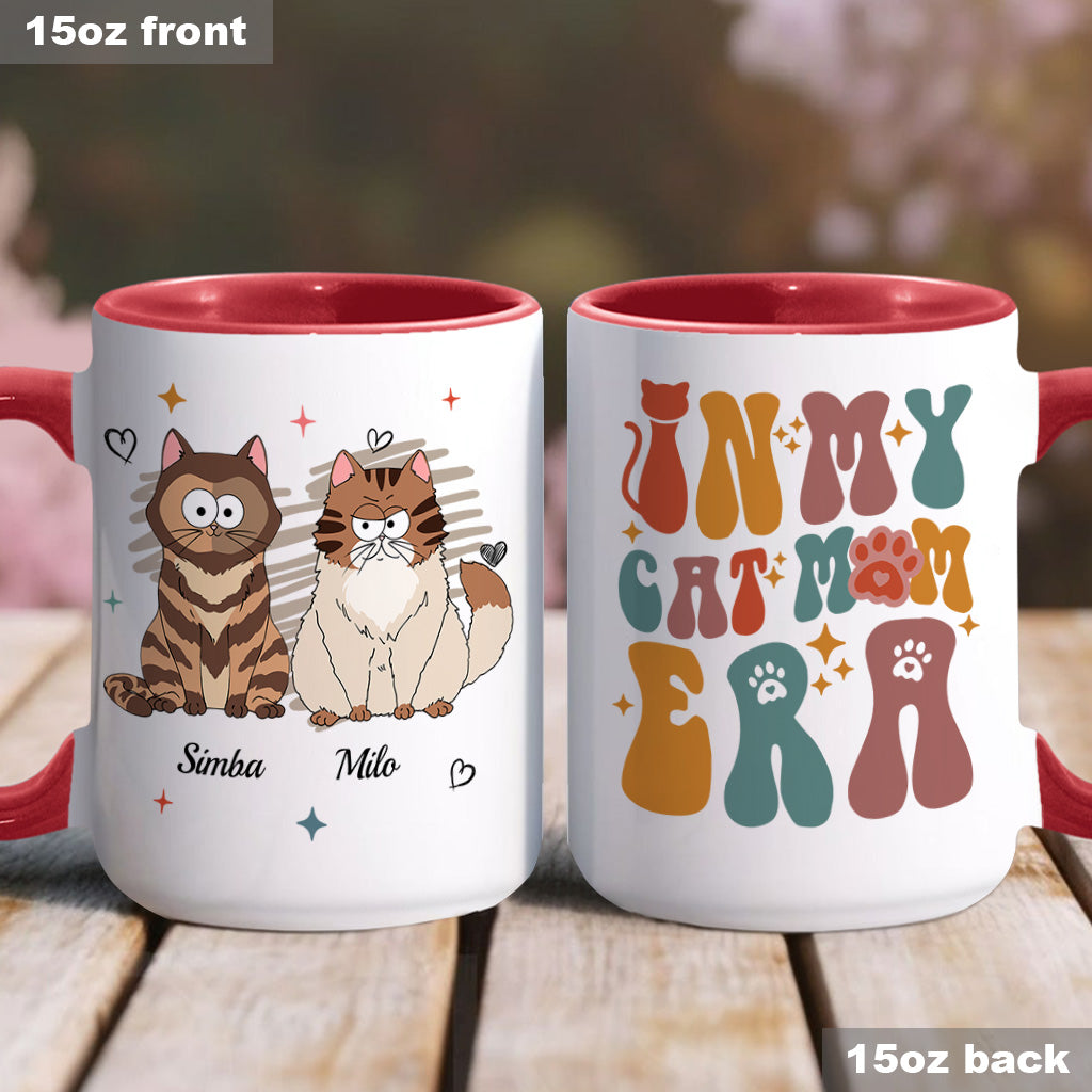 In My Dog/ Cat Mom Era - Personalized Cat Accent Mug