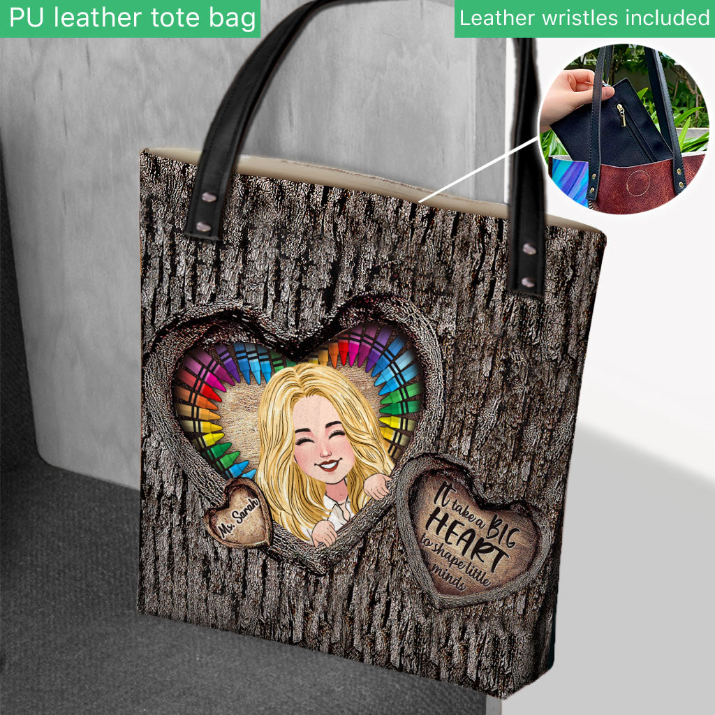 It Takes A Big Heart - Personalized Teacher Tote Bag
