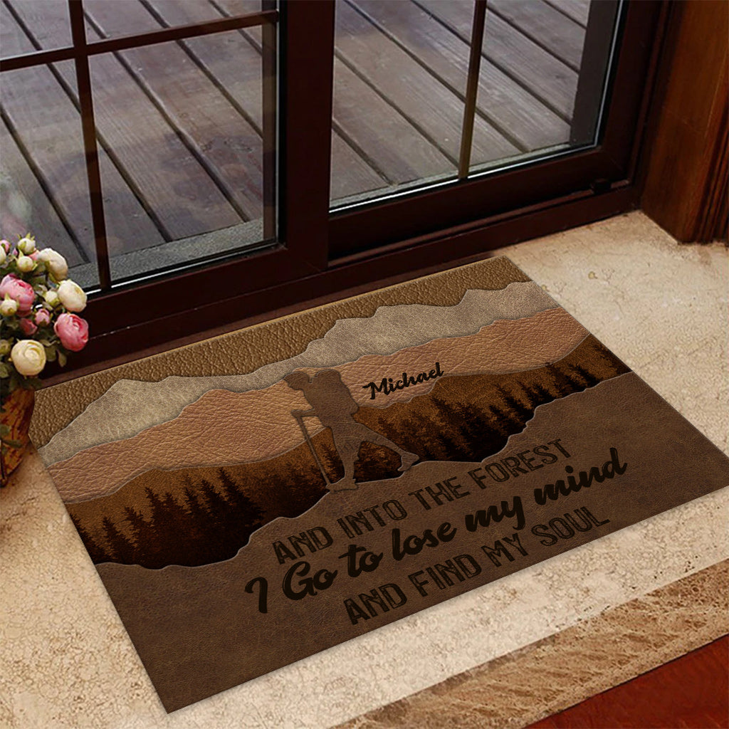 And Into The Forest I Go - Personalized Hiking Doormat