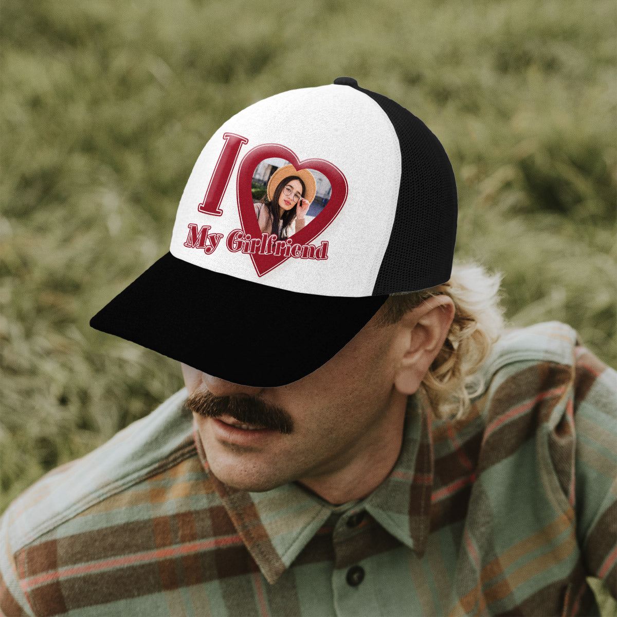 I Love My Girlfriend/ Boyfriend/ Wife... - Personalized Couple Trucker Hat