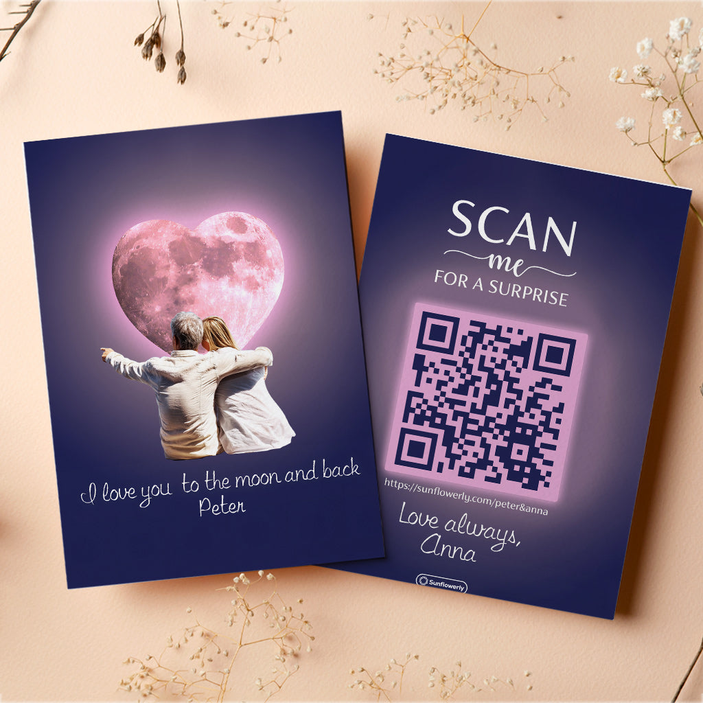 I Love You To The Moon & Back - Personalized QR Greeting Card