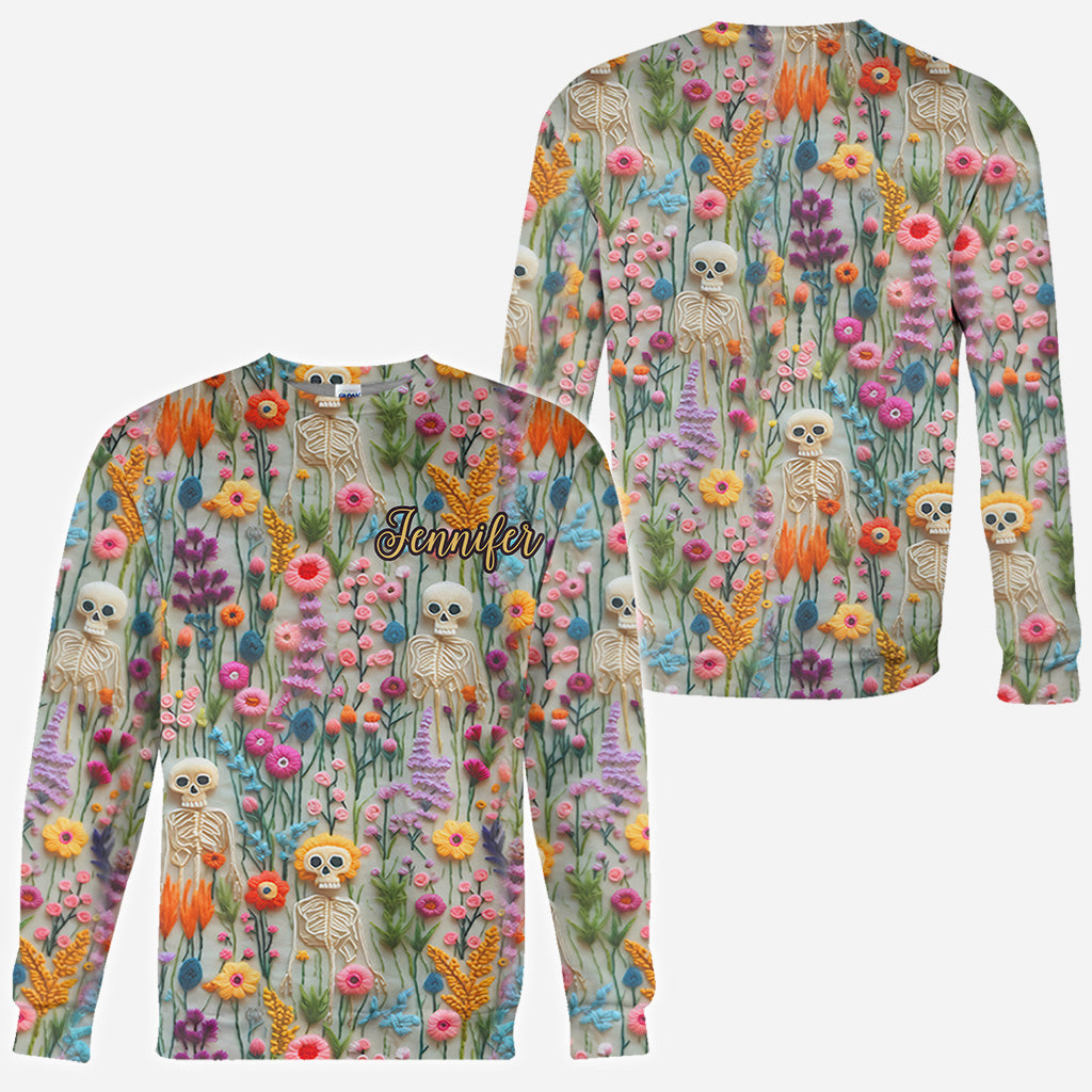 Floral Skeleton - Personalized Skull All Over Shirt