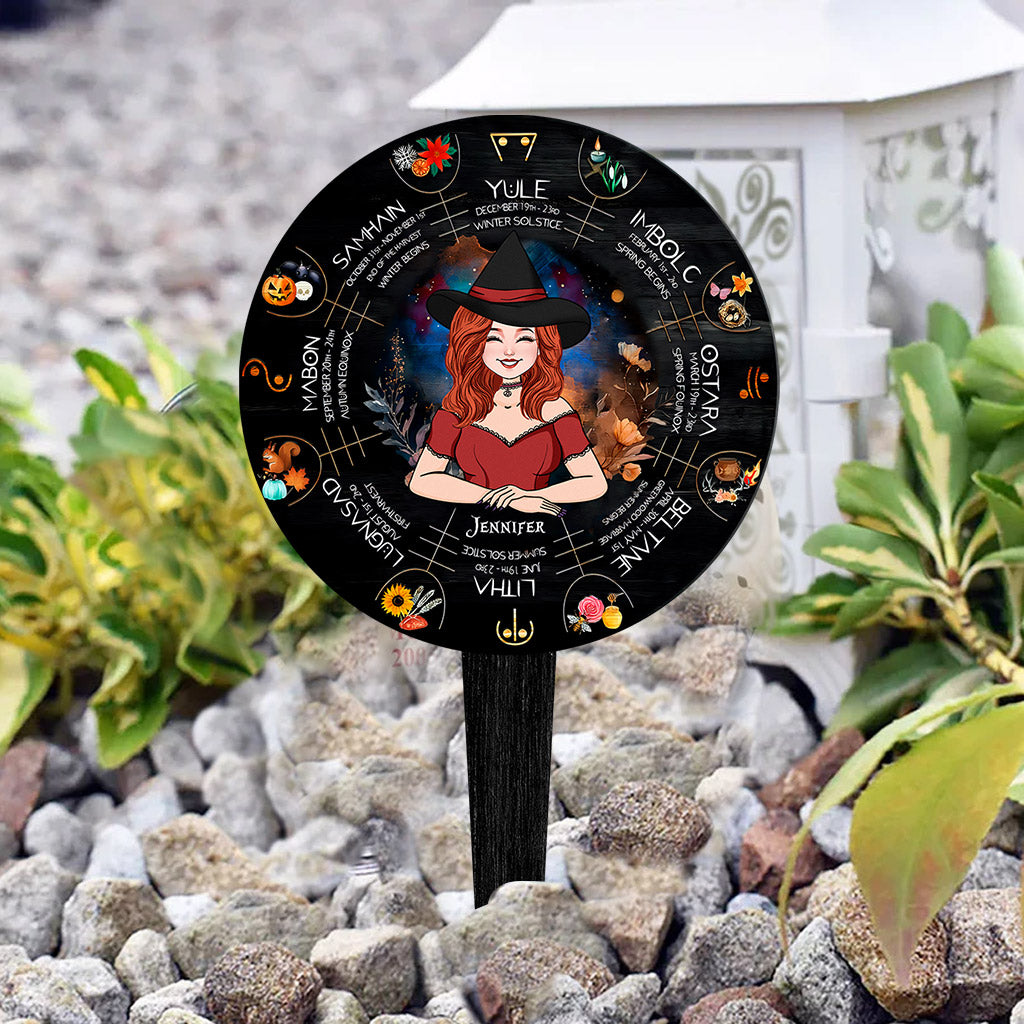 Wheel Of The Year - Personalized Witch Acrylic Garden Sign