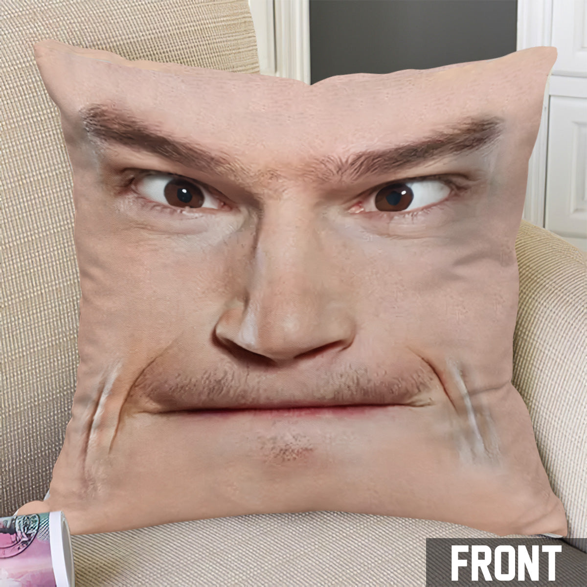 Funny Face Zoom In - Personalized Throw Pillow
