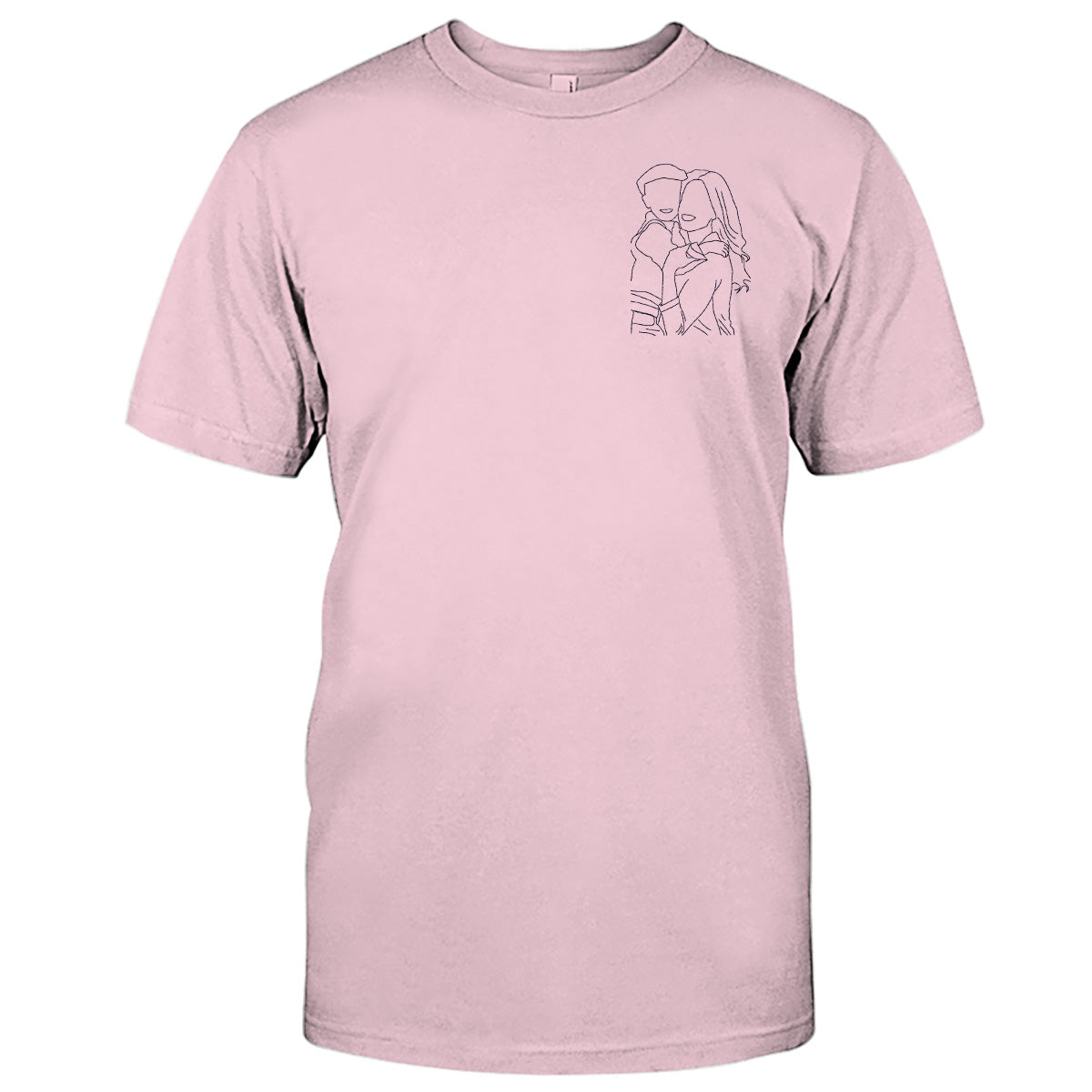 Custom Line Art - Personalized Step Mom Embroidered T-shirt