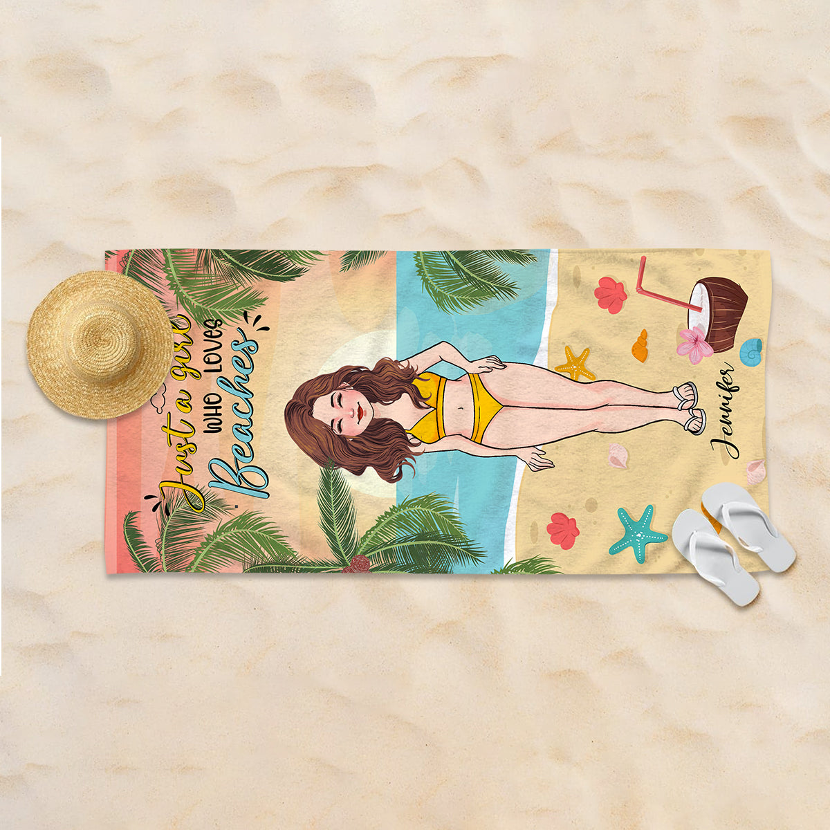 Salt In The Air Sand In My Hair - Personalized Sea Lover Beach Towel