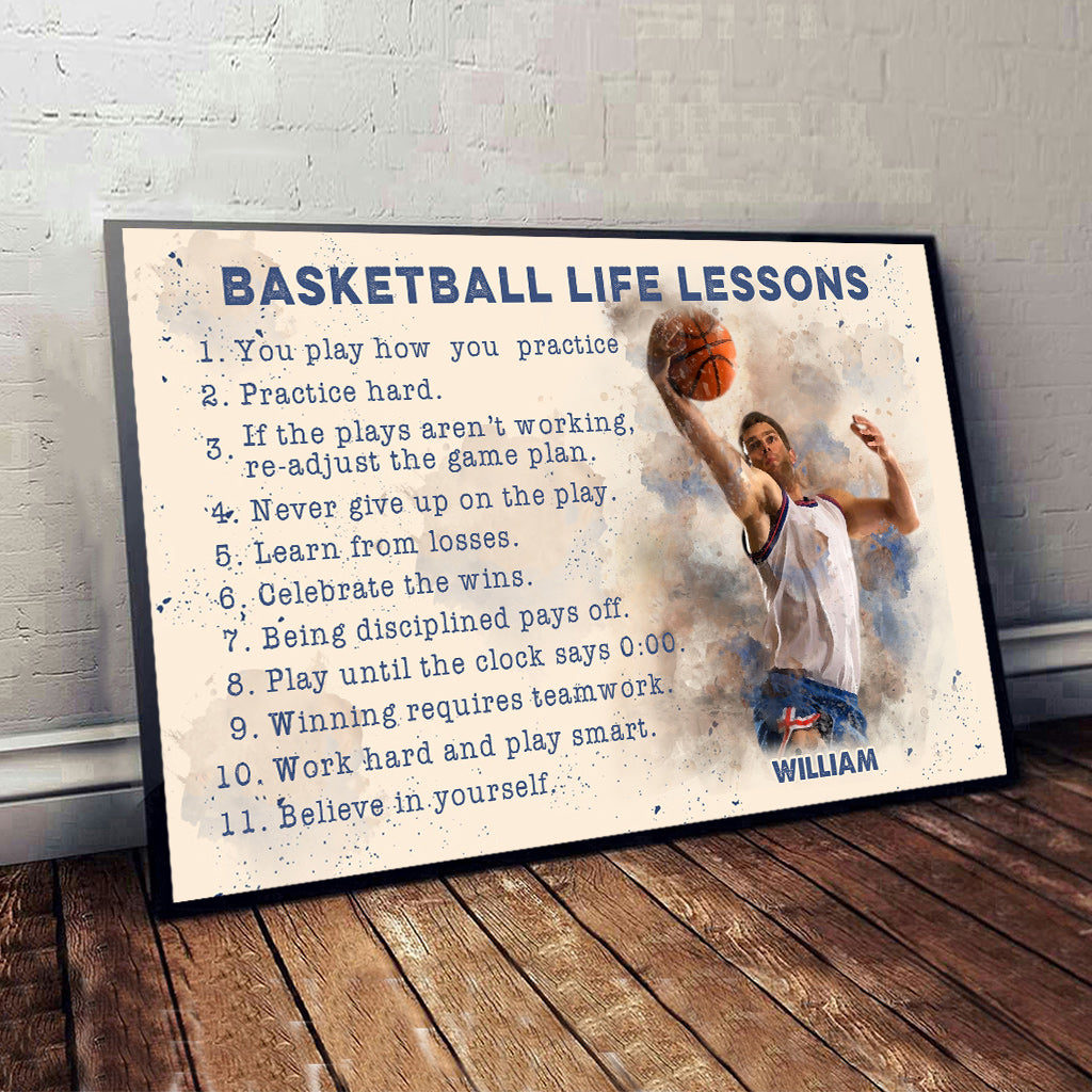 Basketball Life Lessons - Personalized Basketball Canvas And Poster