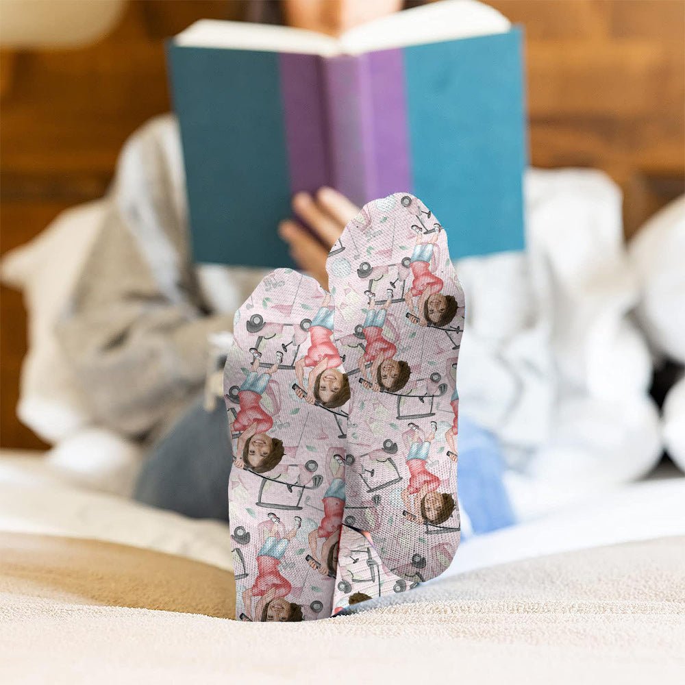 Photo Inserted Funny Golfer - Personalized Golf Socks