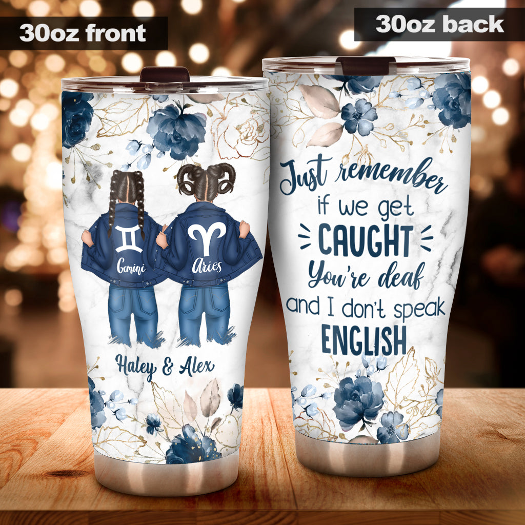 Zodiac Denim Bestie - Horoscope gift for friend - Personalized Tumbler