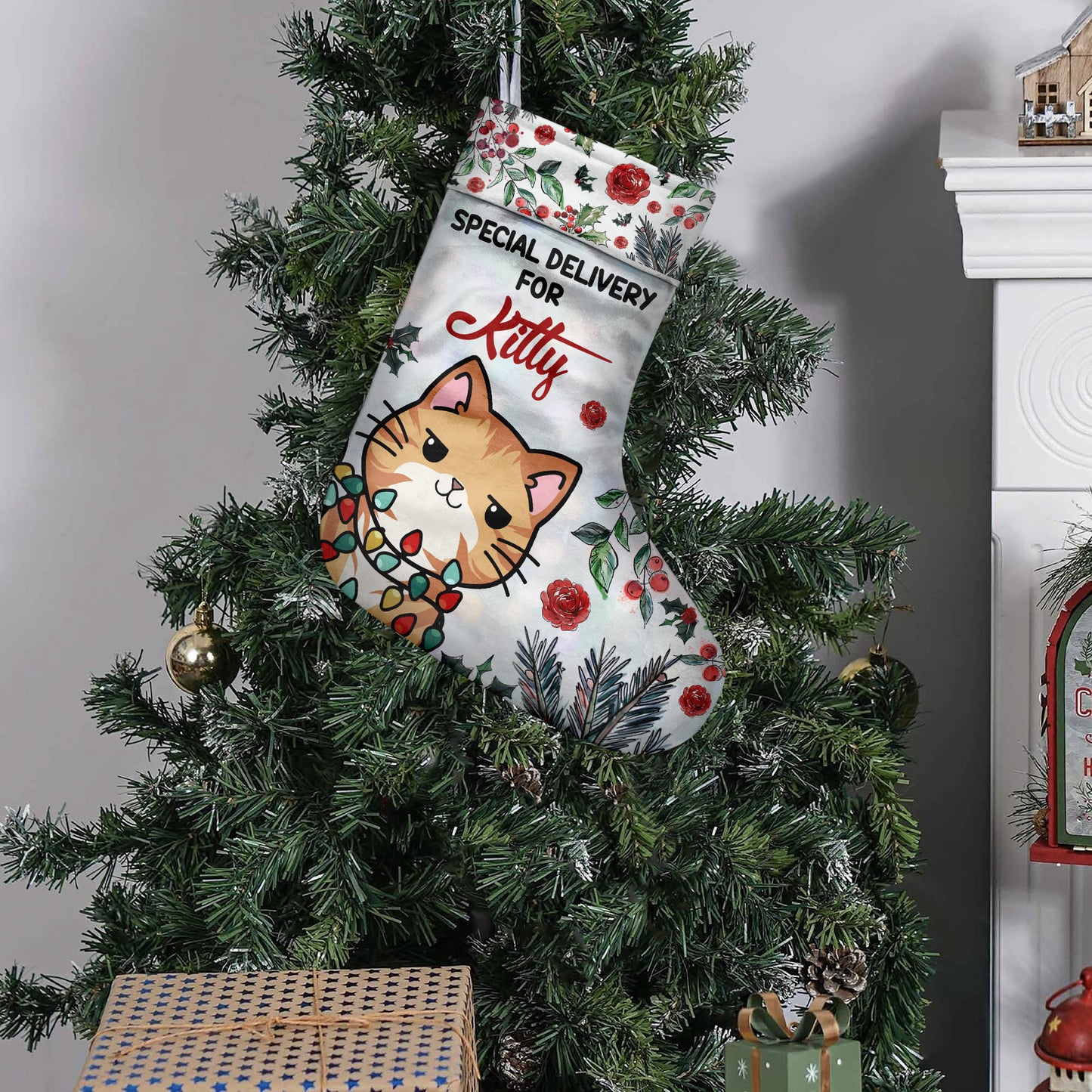 Special Delivery - Personalized Cat Christmas Stockings