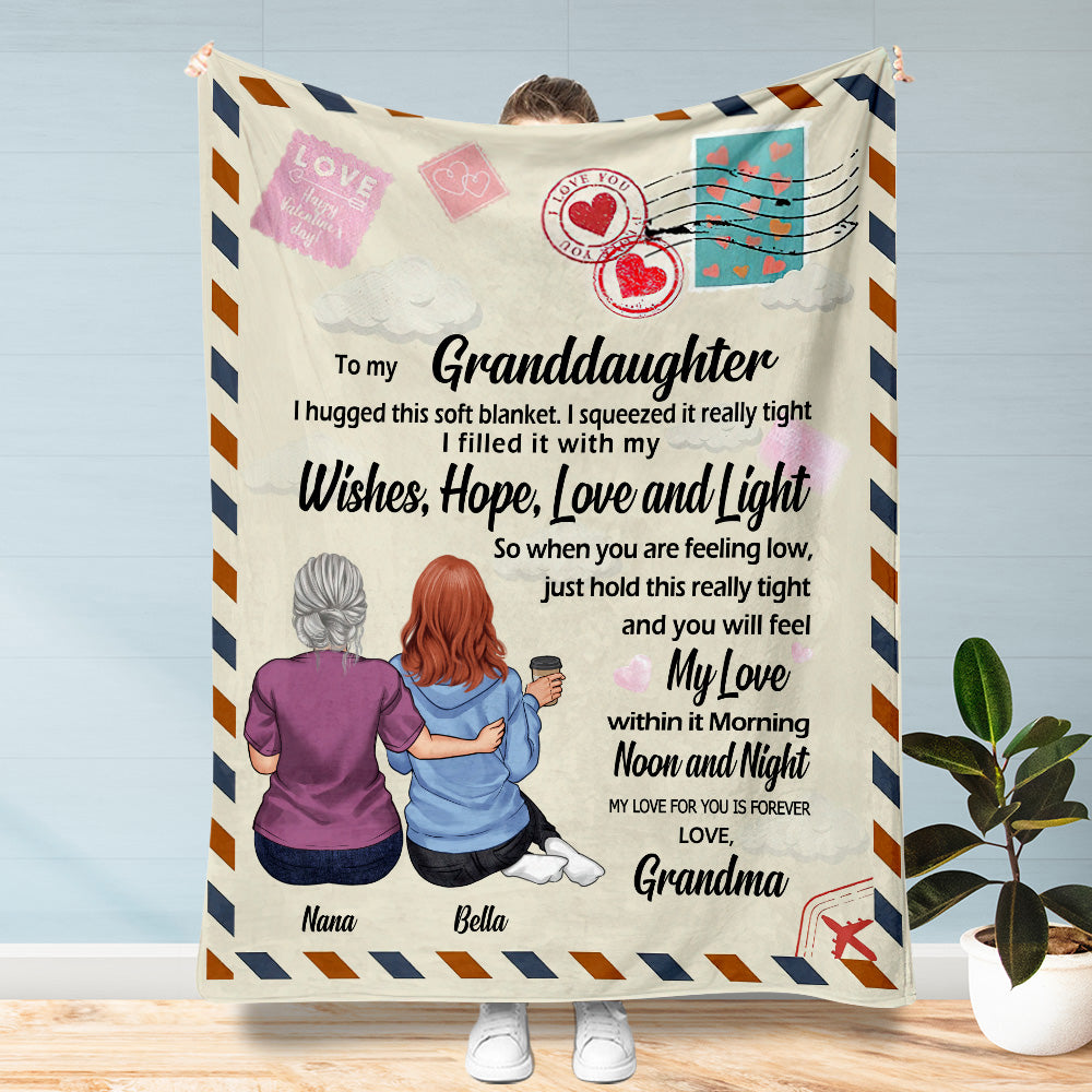 To My Granddaughter - Personalized Mother's Day Grandma Blanket