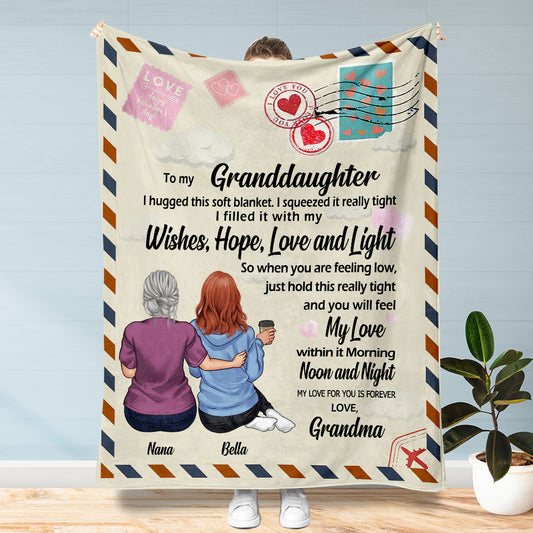 To My Granddaughter - Personalized Mother's Day Grandma Blanket