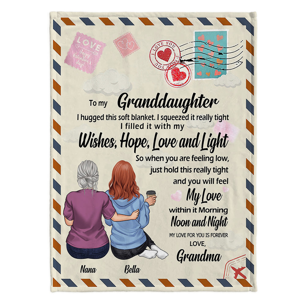 To My Granddaughter - Personalized Mother's Day Grandma Blanket