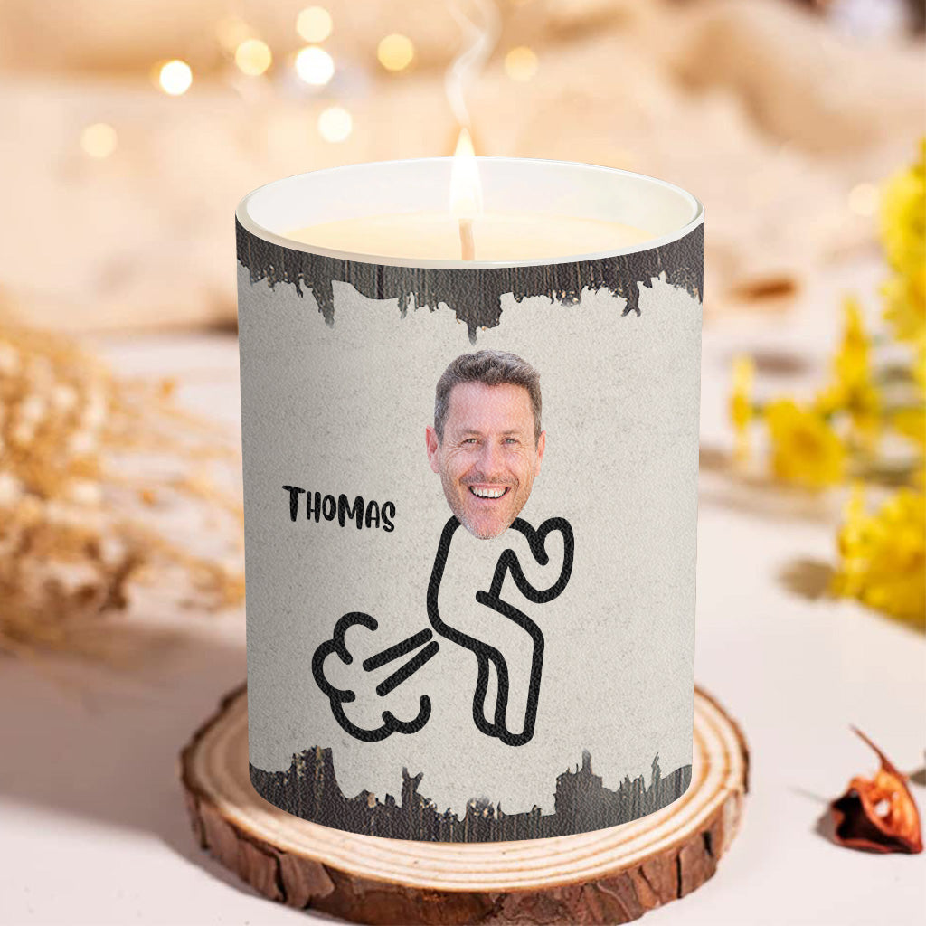 Fart Extinguisher - Gift for dad, grandma, grandpa, mom, uncle, aunt, son, daughter, brother, sister, granddaughter, grandson, husband, wife, boyfriend, girlfriend, friend - Personalized Candle With Wooden Lid