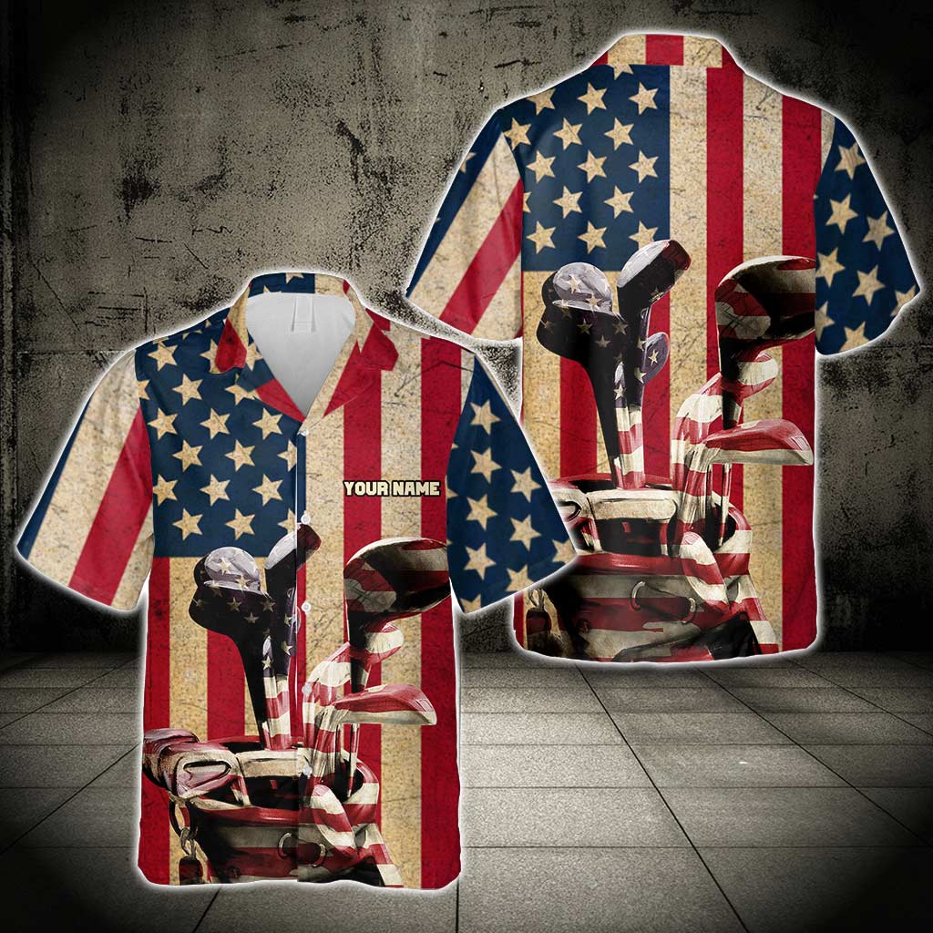 Freedom Golf Flag - Personalized Independence Day Hawaiian Shirt