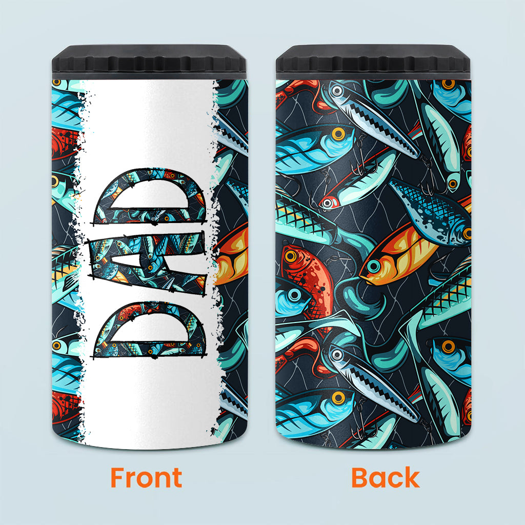 Reel Cool Dad - Fishing gift for dad, grandpa, him, husband - Personalized Can Cooler