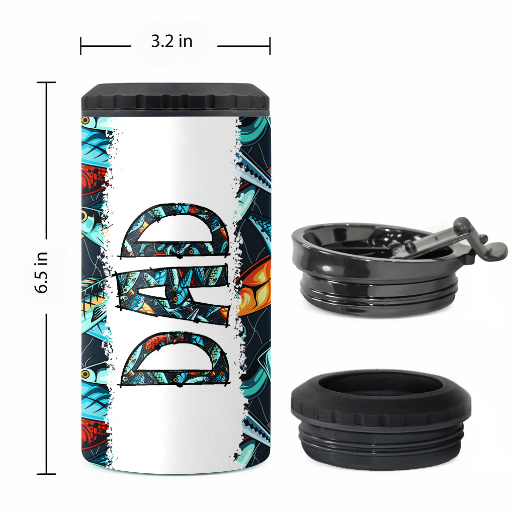 Reel Cool Dad - Fishing gift for dad, grandpa, him, husband - Personalized Can Cooler