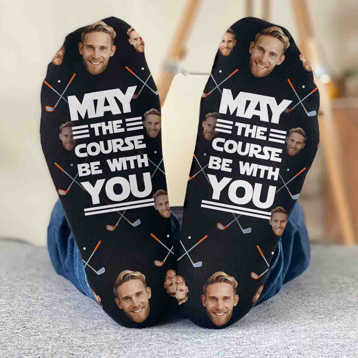 May The Course Be With You - Personalized Golf Socks