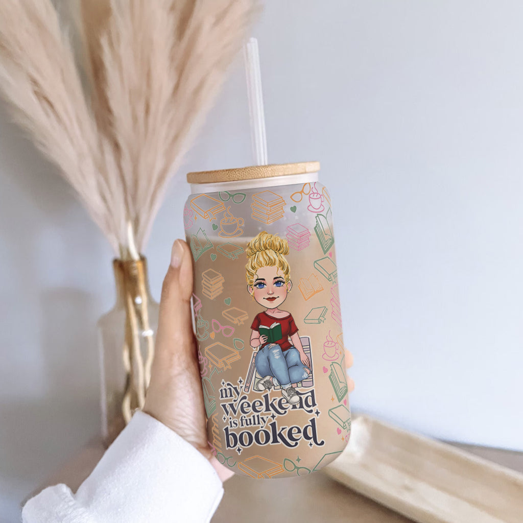 My Weekend Is Fully Booked - Personalized Book Can Glass