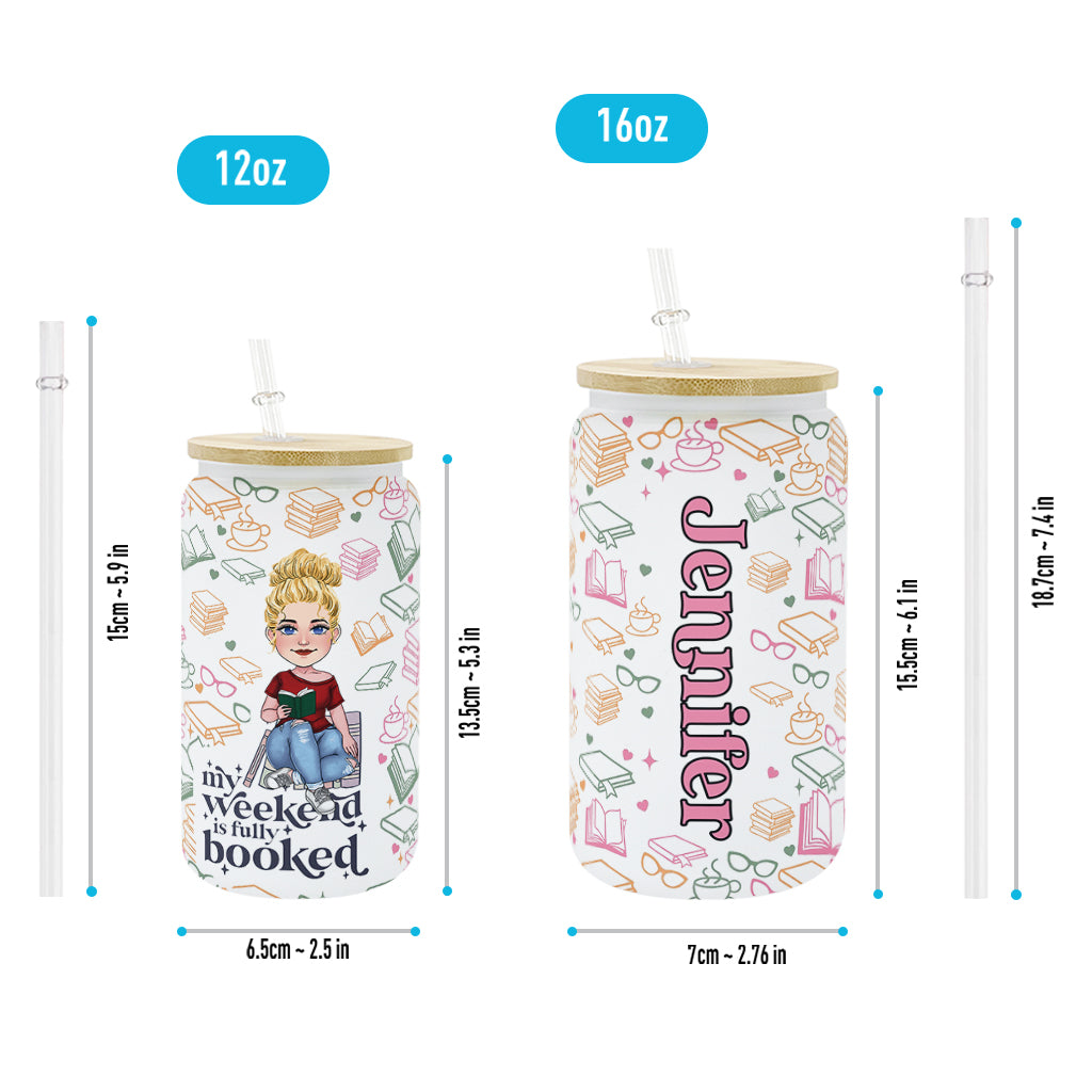 My Weekend Is Fully Booked - Personalized Book Can Glass