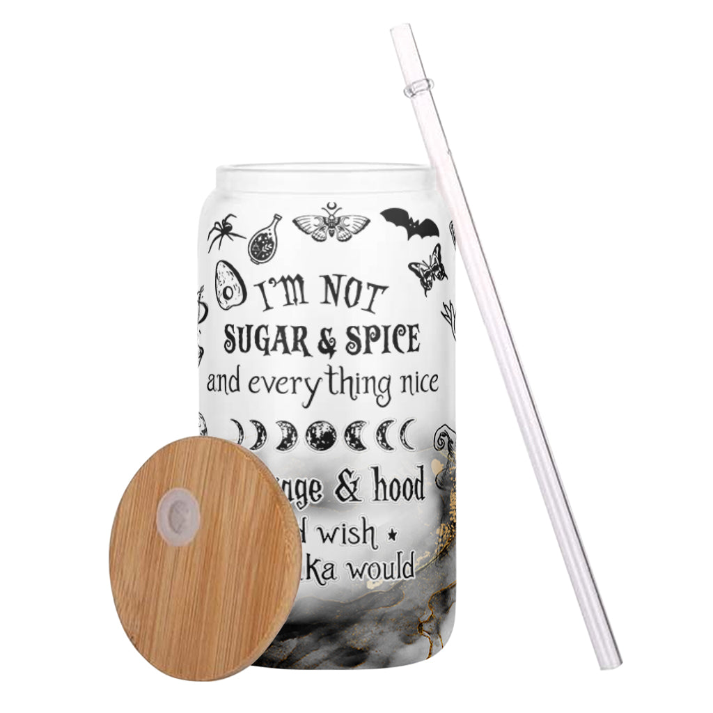 I'm Not Sugar And Spice - Personalized Witch Can Glass