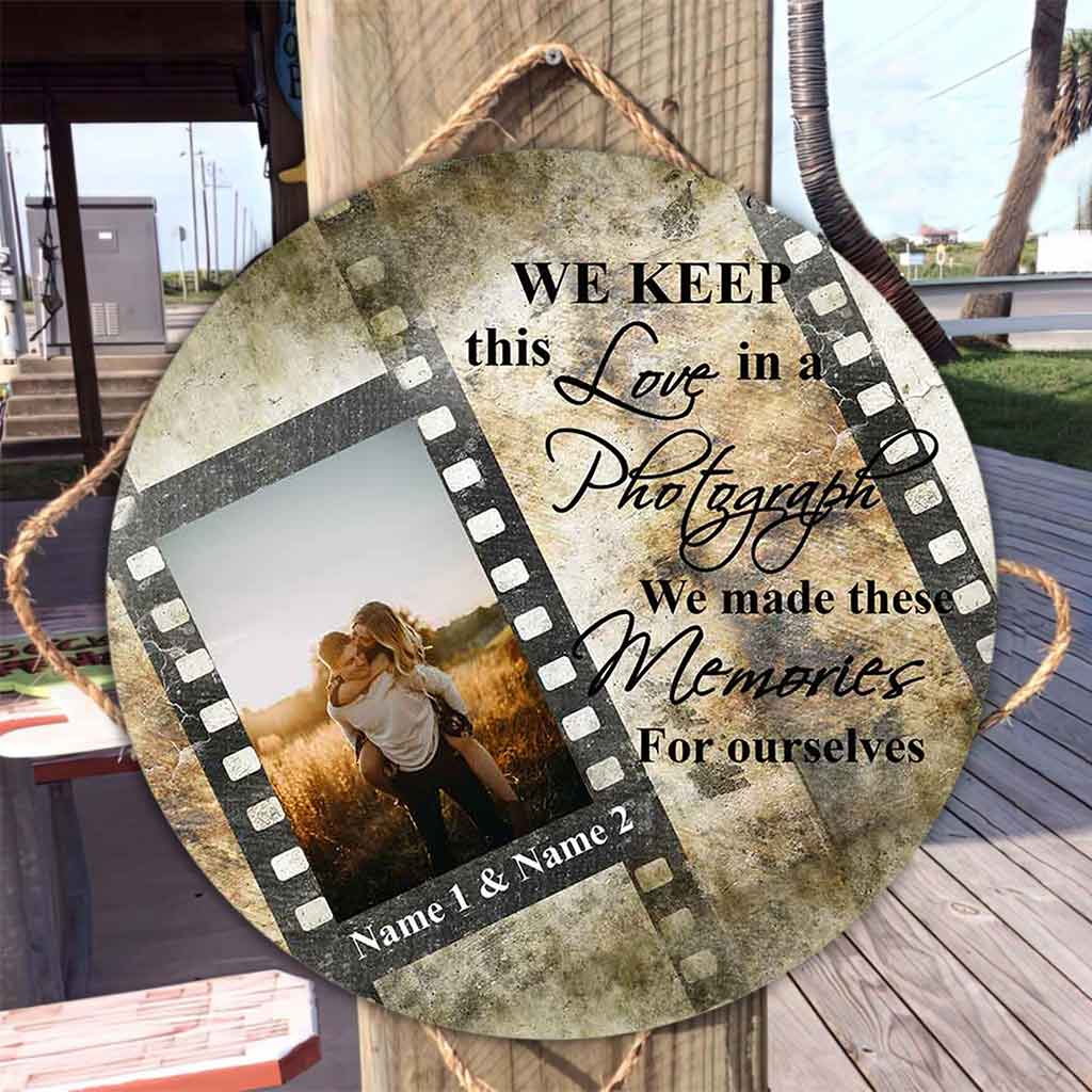 We Keep This Love - Couple Personalized Round Wood Sign