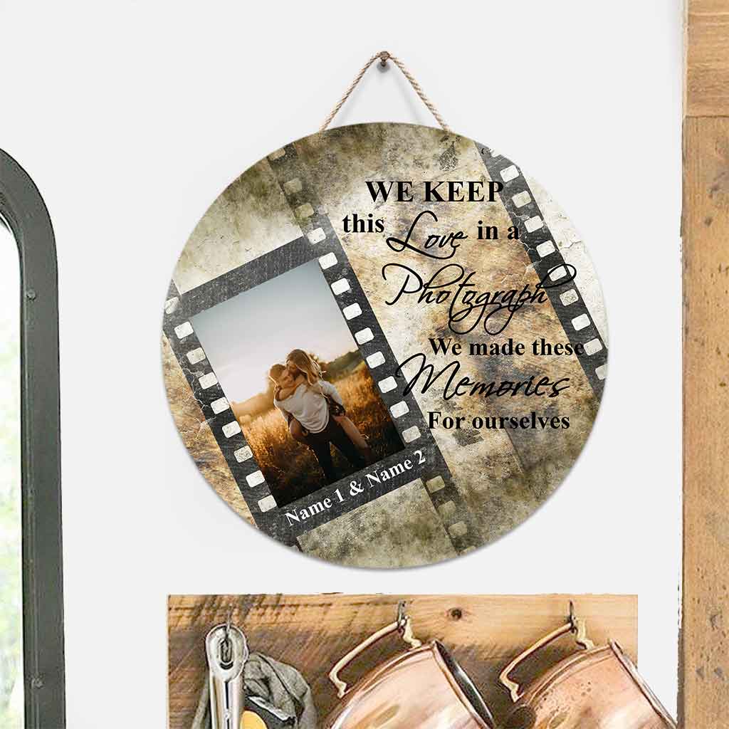 We Keep This Love - Couple Personalized Round Wood Sign