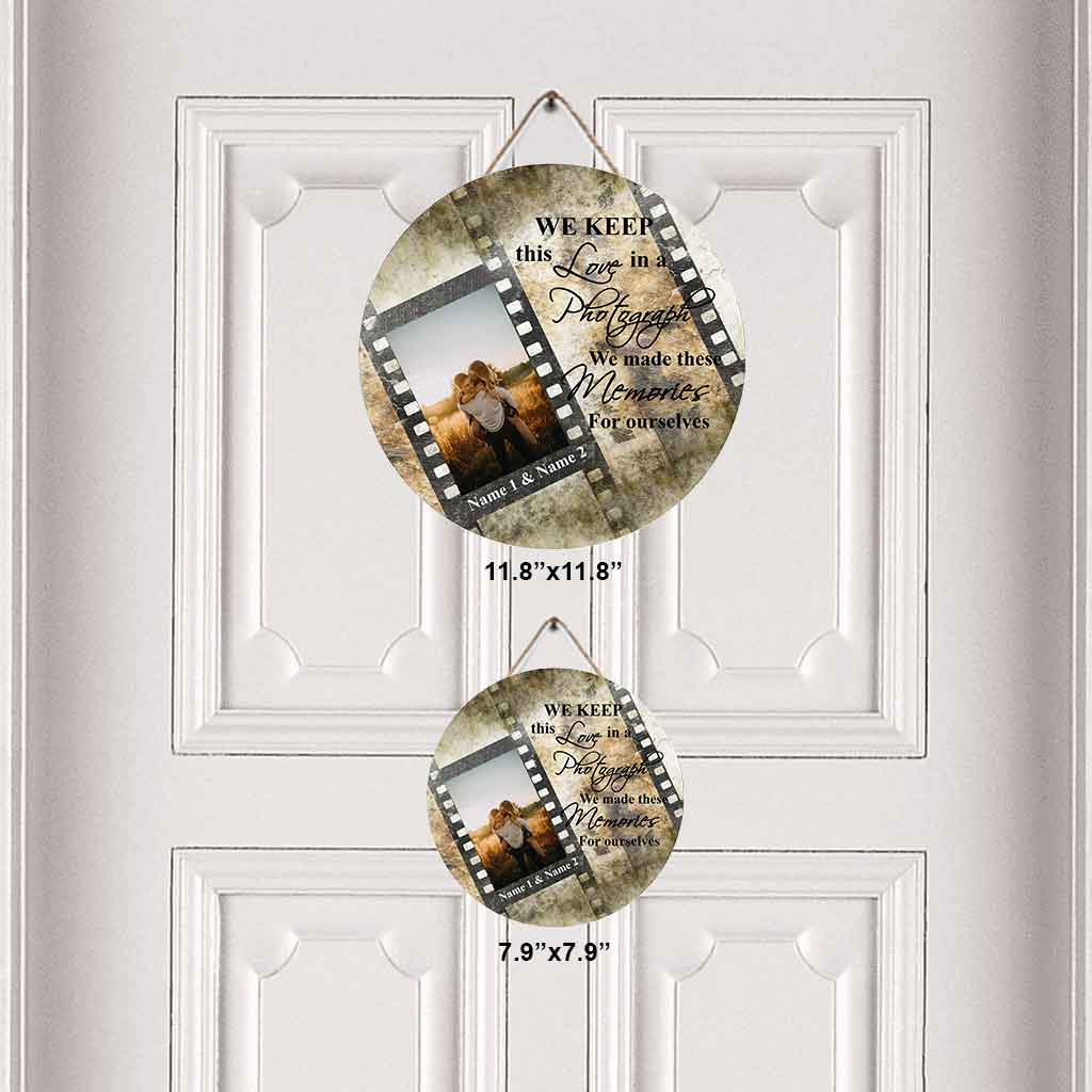 We Keep This Love - Couple Personalized Round Wood Sign