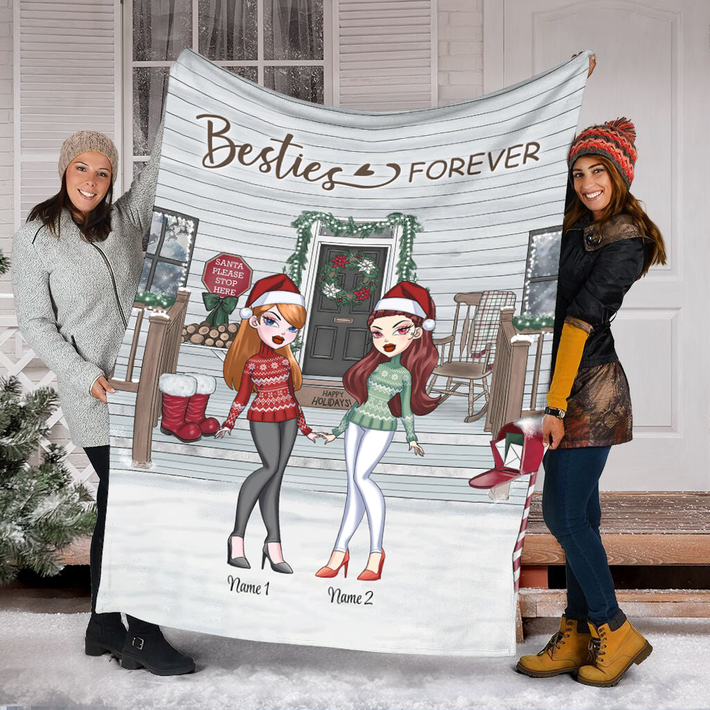Bestie - Personalized Christmas Bestie Blanket